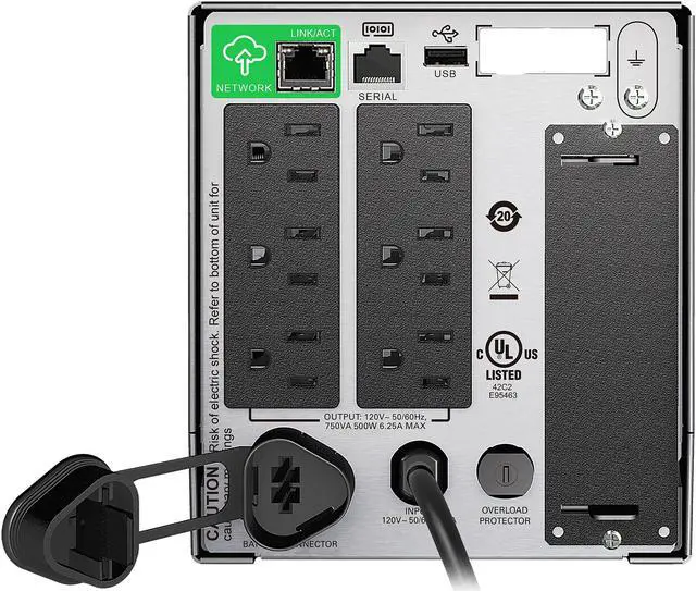 Alt view image 3 of 3 - APC BY SCHNEIDER ELECTRIC SMT750C SMT750C 500 Watt Backup