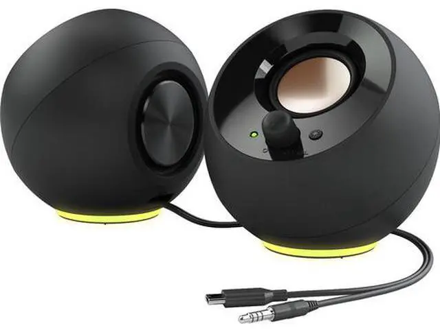 Alt view image 2 of 4 - Creative Pebble SE Minimalist 2.0 USB-C Powered PC Speakers with RGB Lighting  3.5 mm AUX-in  Up to 4.4W RMS Power for Computers and Laptops (Black)