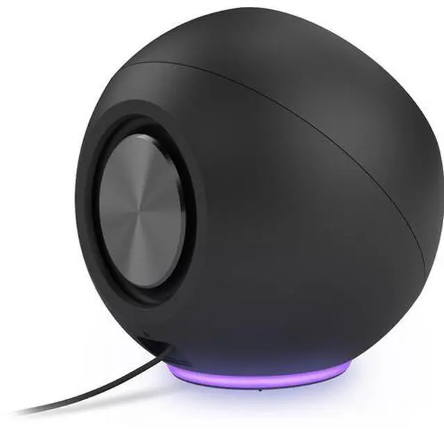 Alt view image 4 of 4 - Creative Pebble SE Minimalist 2.0 USB-C Powered PC Speakers with RGB Lighting  3.5 mm AUX-in  Up to 4.4W RMS Power for Computers and Laptops (Black)