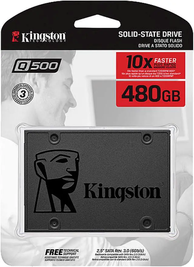 Alt view image 4 of 5 - KINGSTON Q500 2.5" 480GB SATA III Solid State Drive (SSD) SQ500S37/480G