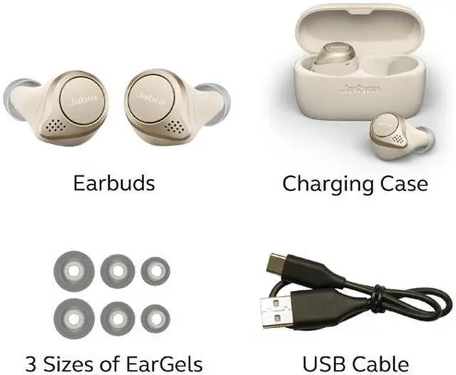 Alt view image 2 of 3 - Jabra Elite 75t Voice Assistant Enabled True Wireless earbuds with Charging Case