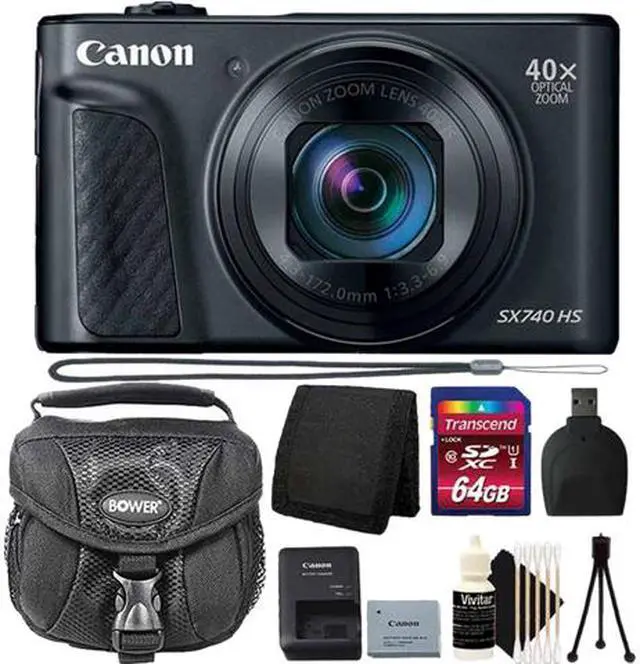 Main image of Canon PowerShot SX740 HS 4K Digital Camera Black With Premium Accessory Bundle