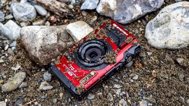 Alt view image 9 of 13 - OM System TG-7 12 Megapixel Compact Camera (Red)