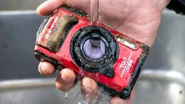 Alt view image 10 of 13 - OM System TG-7 12 Megapixel Compact Camera (Red)