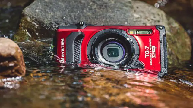 Alt view image 11 of 13 - OM System TG-7 12 Megapixel Compact Camera (Red)