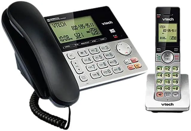 Alt view image 3 of 4 - VTech CS6949 DECT 6.0 Expandable Corded/Cordless Answering System, Silver/Black