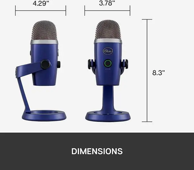 Alt view image 10 of 10 - Blue Yeti Nano Premium USB Microphone for PC, Mac, Gaming, Recording, Streaming, Podcasting, Condenser Mic with Blue VO!CE Effects, Cardioid and Omni, No-Latency Monitoring - Vivid Blue