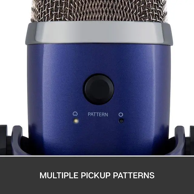 Alt view image 4 of 10 - Blue Yeti Nano Premium USB Microphone for PC, Mac, Gaming, Recording, Streaming, Podcasting, Condenser Mic with Blue VO!CE Effects, Cardioid and Omni, No-Latency Monitoring - Vivid Blue