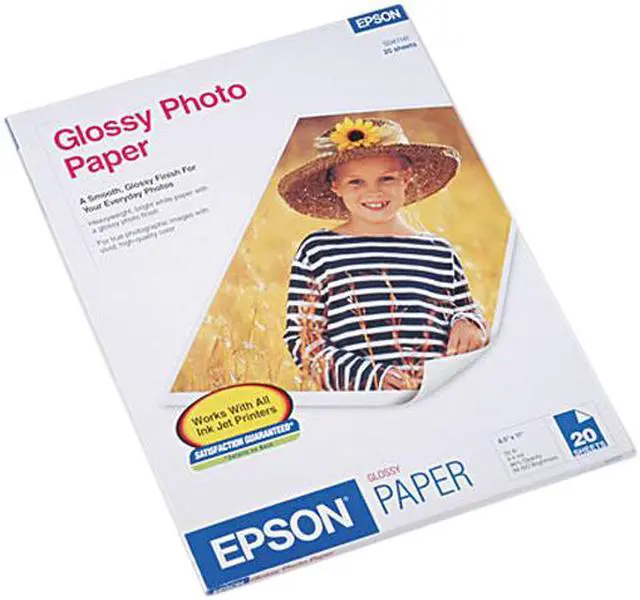 Main image of Epson S041141 Photo Paper For Inkjet Print - Letter - 8.50" x 11" - Glossy - 92 Brightness - 20 / Pack - White