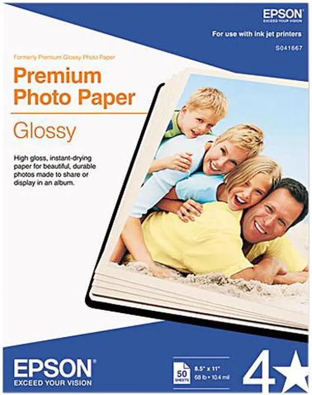 Main image of Epson S041667 Premium Photo Paper Letter - 8.50" x 11" - High Gloss - 92 Brightness - 50 / Pack - White