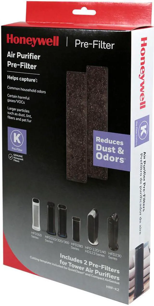 Main image of Honeywell HRF-K2 Household Odor & Gas Reducing Pre-filter (Filter K) - 2 Pack