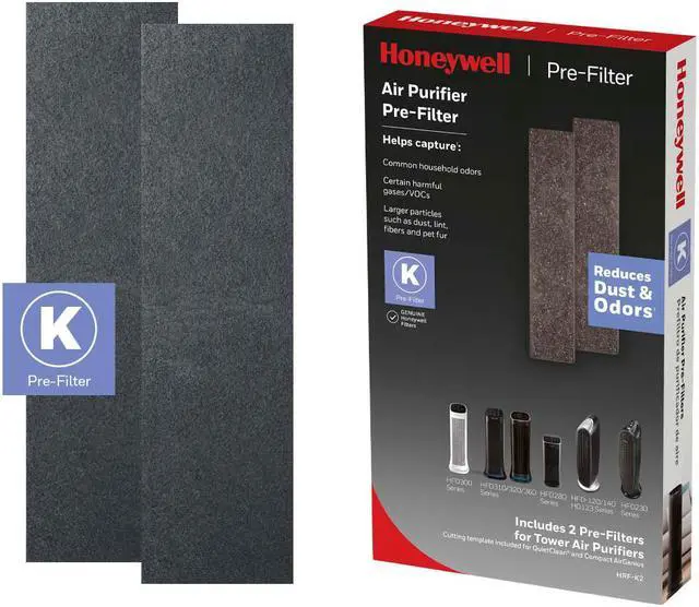 Alt view image 3 of 3 - Honeywell HRF-K2 Household Odor & Gas Reducing Pre-filter (Filter K) - 2 Pack