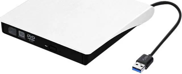 Main image of Jansicotek External CD/DVD Drive USB 3.0 Portable R/W Optical Drive High Speed Data Transfer Slim CD DVD Burner Recorder CD ROM for Laptop/MacBook/Desktop, White