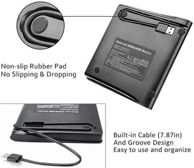 Alt view image 5 of 7 - Jansicotek External CD/DVD Drive USB 3.0 Portable R/W Optical Drive High Speed Data Transfer Slim CD DVD Burner Recorder CD ROM for Laptop/MacBook/Desktop, White