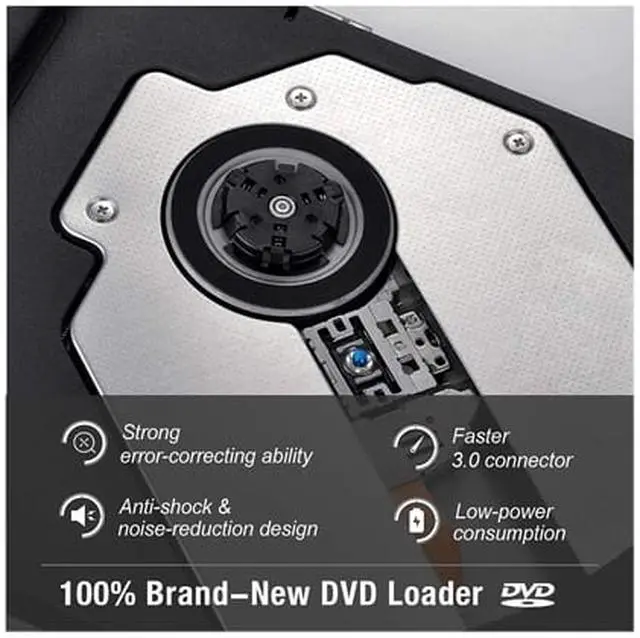 Alt view image 6 of 7 - Jansicotek External CD/DVD Drive USB 3.0 Portable R/W Optical Drive High Speed Data Transfer Slim CD DVD Burner Recorder CD ROM for Laptop/MacBook/Desktop, White