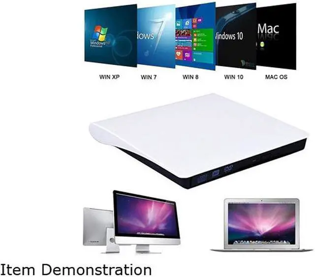 Alt view image 4 of 7 - Jansicotek External CD/DVD Drive USB 3.0 Portable R/W Optical Drive High Speed Data Transfer Slim CD DVD Burner Recorder CD ROM for Laptop/MacBook/Desktop, White