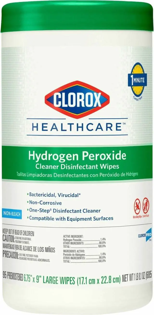 Main image of Clorox Healthcare Hydrogen Peroxide Cleaner Disinfectant Wipes - 95 Wipes/Canister  CLO30824