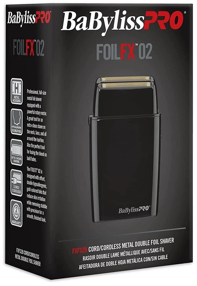 Main image of BaBylissPRO FOILFX02 Cord/Cordless Metal Double-Foil Shaver (BLACK) FXFS2B