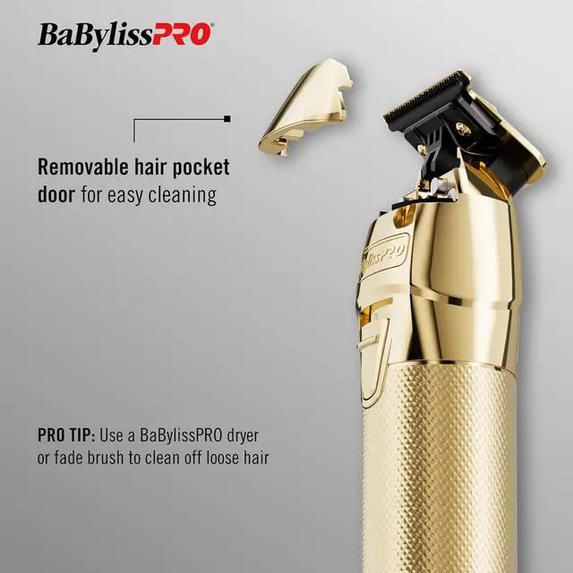 Alt view image 2 of 6 - BaBylissPRO FXONE™ GOLDFX Trimmer, Professional Cordless Outlining Trimmers for Men with Interchangeable Battery, FX799G