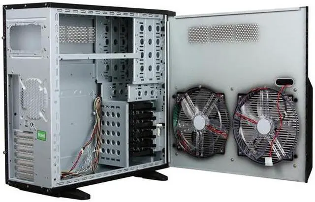 Alt view image 5 of 9 - XCLIO Windtunnel Fully Black Finish 1.0 mm SECC Chassis ATX Full Tower Computer Case