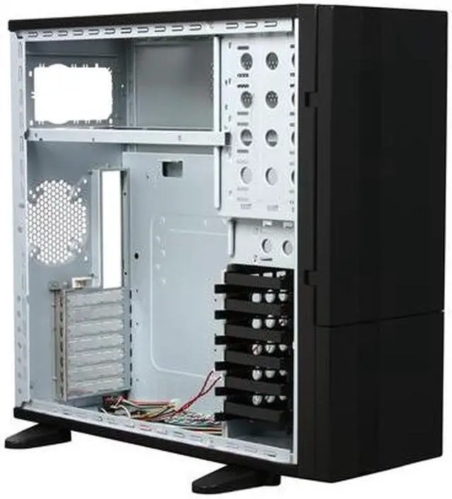 Alt view image 7 of 9 - XCLIO Windtunnel Fully Black Finish 1.0 mm SECC Chassis ATX Full Tower Computer Case