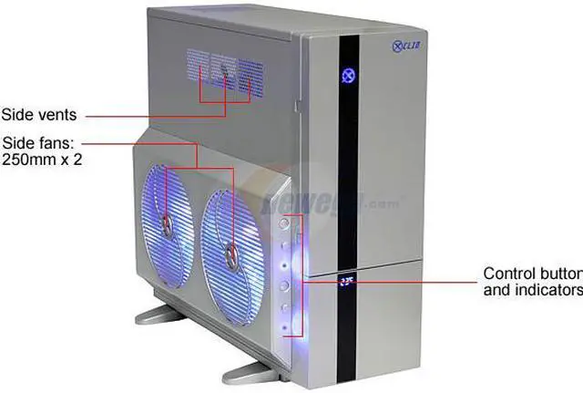 Alt view image 2 of 15 - XCLIO WTSL Fully Silver Finish 1.0mm SECC/ ABS ATX Full Tower Computer Case
