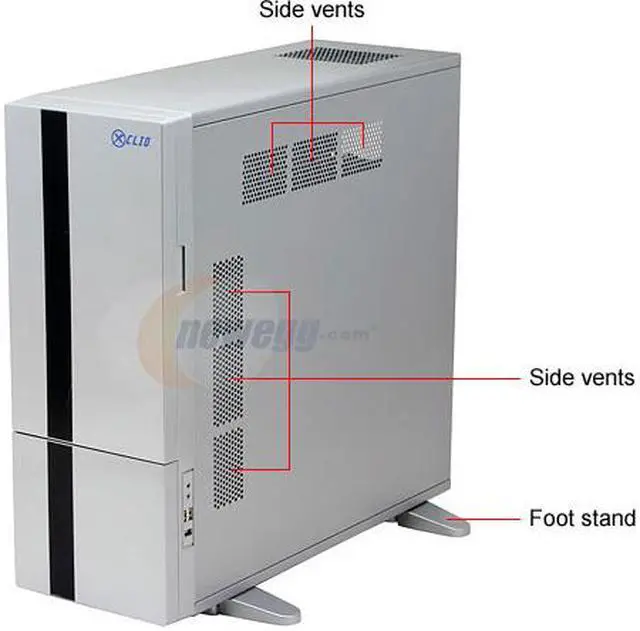 Alt view image 3 of 15 - XCLIO WTSL Fully Silver Finish 1.0mm SECC/ ABS ATX Full Tower Computer Case