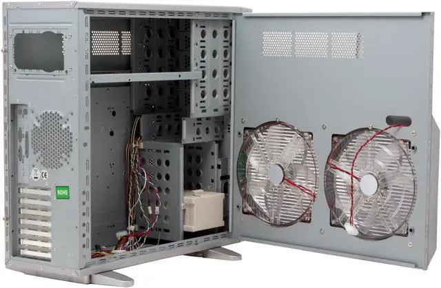 Alt view image 11 of 15 - XCLIO WTSL Fully Silver Finish 1.0mm SECC/ ABS ATX Full Tower Computer Case