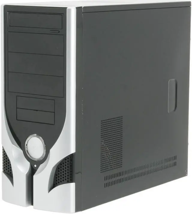 Alt view image 2 of 12 - XCLIO 3060PLUS-BK Fully Black High Gloss Finish + Silver bezel 0.6 mm SECC/ ABS Plastic ATX Mid Tower Computer Case