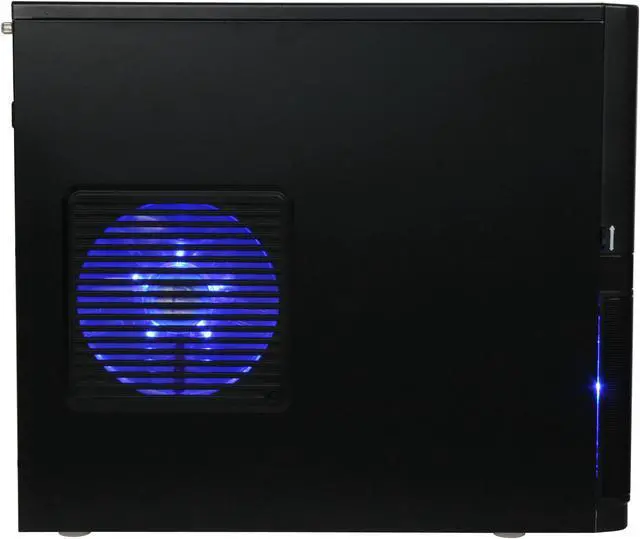 Alt view image 4 of 11 - XCLIO Coolbox Fully Black Finish 0.5 mm SECC Chassis/ ABS Frontpanel ATX Mid Tower Computer Case w/ 2pcs 180mm fans