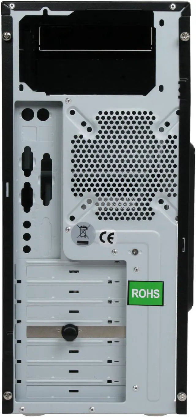 Alt view image 9 of 11 - XCLIO Coolbox Fully Black Finish 0.5 mm SECC Chassis/ ABS Frontpanel ATX Mid Tower Computer Case w/ 2pcs 180mm fans