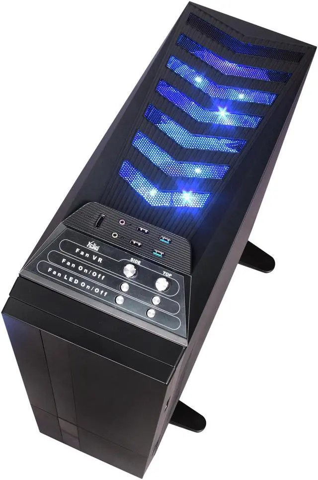 Alt view image 7 of 9 - XCLIO WTBK ADVANCED Fully Black Finish Chassis: 1.0 mm SECC ; Frontpanel: PU coating (ABS) ATX Super Tower Computer Case
