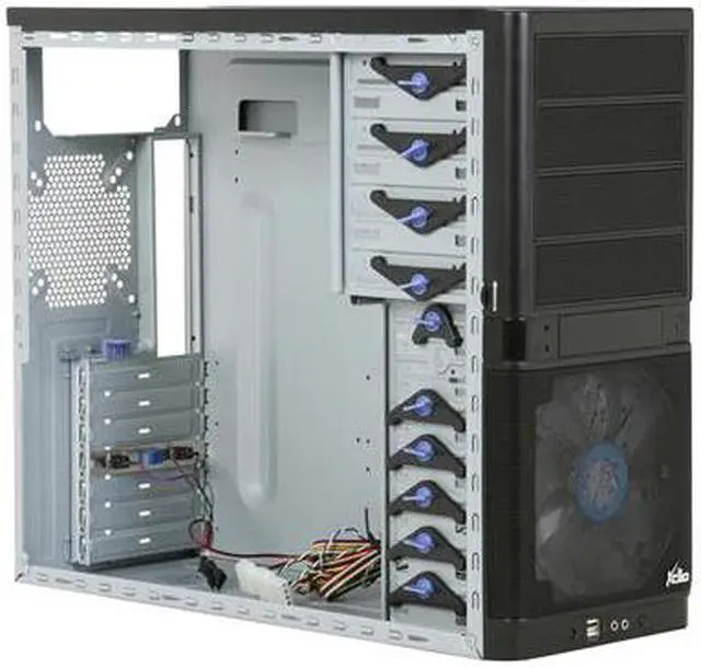 Alt view image 8 of 11 - XCLIO Coolbox Advanced Fully Black Finish 0.5mm SECC Steel ATX Mid Tower Computer Case
