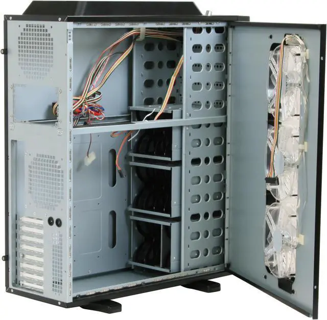 Alt view image 6 of 13 - XCLIO 1000 Black / Silver 1.0mm SECC Steel ATX Full Tower Computer Case