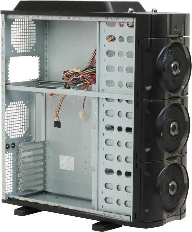 Alt view image 9 of 13 - XCLIO 1000 Black / Silver 1.0mm SECC Steel ATX Full Tower Computer Case