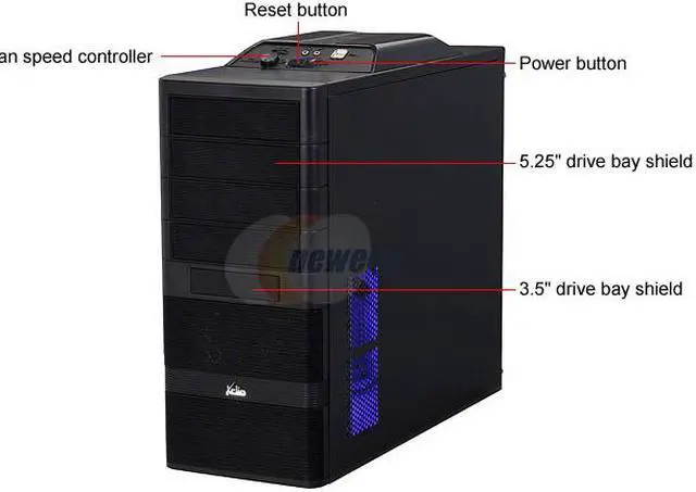 Alt view image 3 of 12 - XCLIO Godspeed Two Advanced Fully Black Finish 0.5 mm SECC / ABS Plastic ATX Mid Tower Computer Case