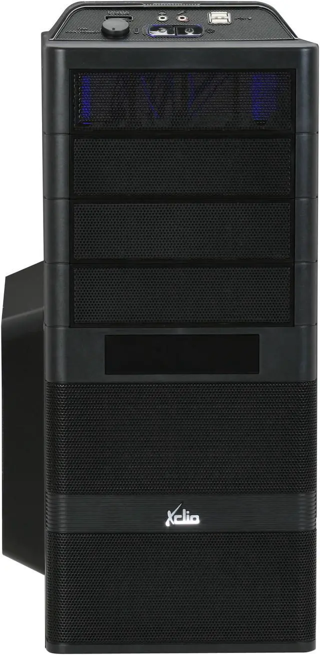 Alt view image 2 of 12 - XCLIO Godspeed Two Advanced Fully Black Finish 0.5 mm SECC / ABS Plastic ATX Mid Tower Computer Case