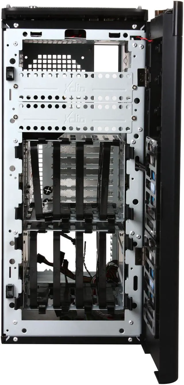 Alt view image 2 of 10 - XCLIO Blackhawk Black Finish 0.8 mm SECC / ABS Plastic ATX Full Tower Extreme Cooling Computer Case