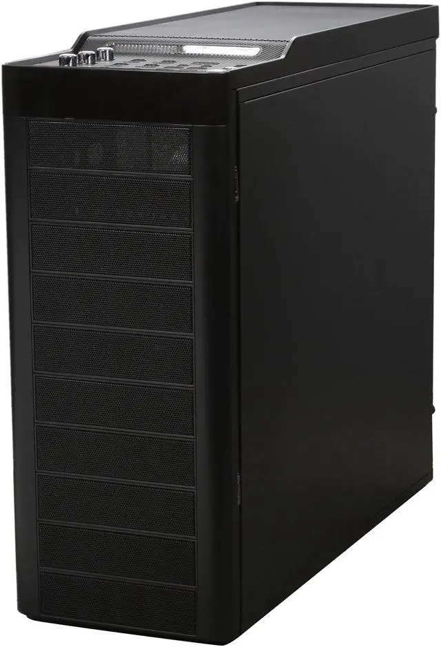 Alt view image 3 of 10 - XCLIO Blackhawk Black Finish 0.8 mm SECC / ABS Plastic ATX Full Tower Extreme Cooling Computer Case