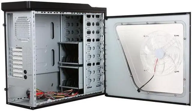 Alt view image 5 of 10 - XCLIO Blackhawk Black Finish 0.8 mm SECC / ABS Plastic ATX Full Tower Extreme Cooling Computer Case