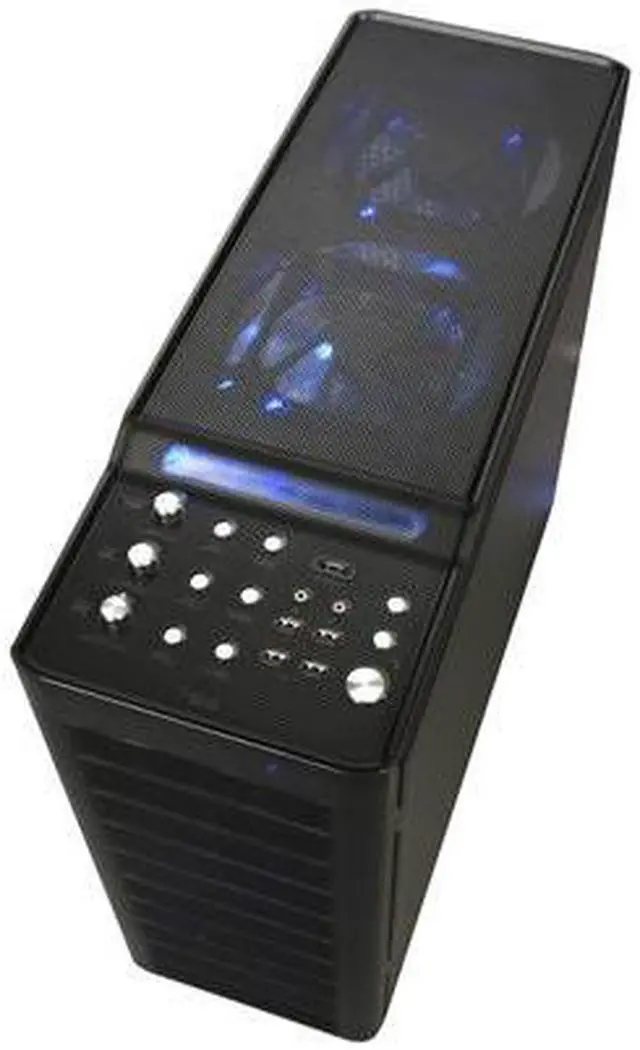 Alt view image 8 of 10 - XCLIO Blackhawk Black Finish 0.8 mm SECC / ABS Plastic ATX Full Tower Extreme Cooling Computer Case