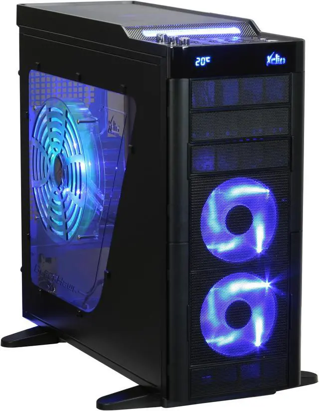 Main image of XCLIO Blackhawk Advanced Black Finish 0.8 mm SECC / ABS Plastic ATX Full Tower Extreme Cooling Computer Case