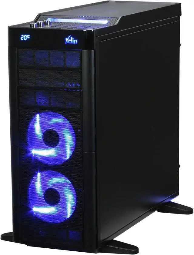 Alt view image 3 of 12 - XCLIO Blackhawk Advanced Black Finish 0.8 mm SECC / ABS Plastic ATX Full Tower Extreme Cooling Computer Case