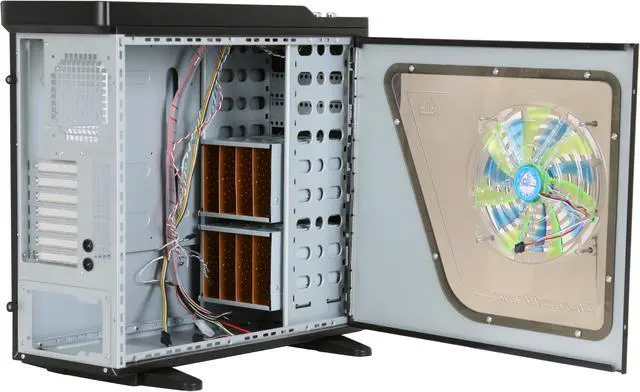 Alt view image 5 of 12 - XCLIO Blackhawk Advanced Black Finish 0.8 mm SECC / ABS Plastic ATX Full Tower Extreme Cooling Computer Case