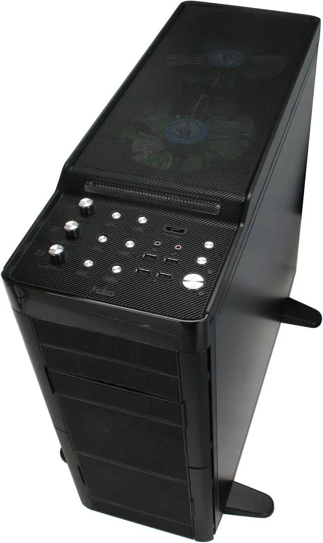 Alt view image 9 of 12 - XCLIO Blackhawk Advanced Black Finish 0.8 mm SECC / ABS Plastic ATX Full Tower Extreme Cooling Computer Case