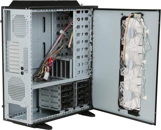 Alt view image 7 of 14 - XCLIO 2000 Black &Ttitanium Finish 1.0 mm SECC / ABS Plastic ATX Full Tower Extreme Cooling Computer Case