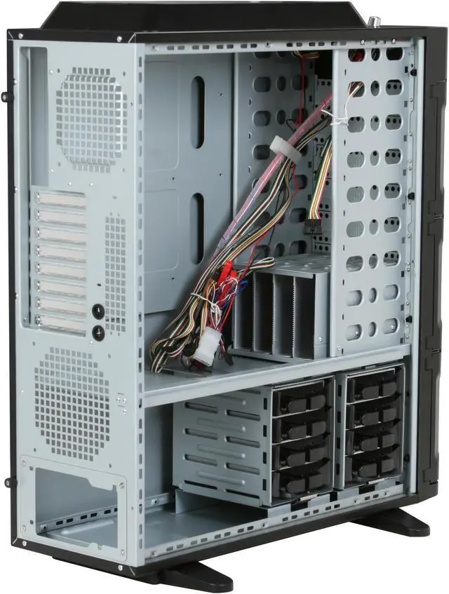 Alt view image 8 of 14 - XCLIO 2000 Black &Ttitanium Finish 1.0 mm SECC / ABS Plastic ATX Full Tower Extreme Cooling Computer Case