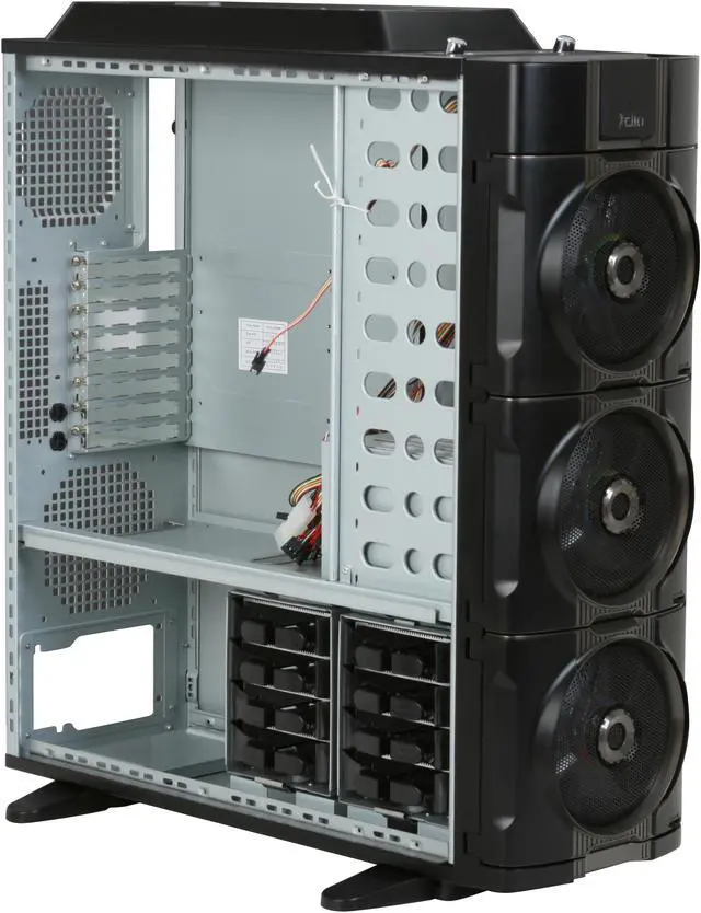 Alt view image 10 of 14 - XCLIO 2000 Black &Ttitanium Finish 1.0 mm SECC / ABS Plastic ATX Full Tower Extreme Cooling Computer Case