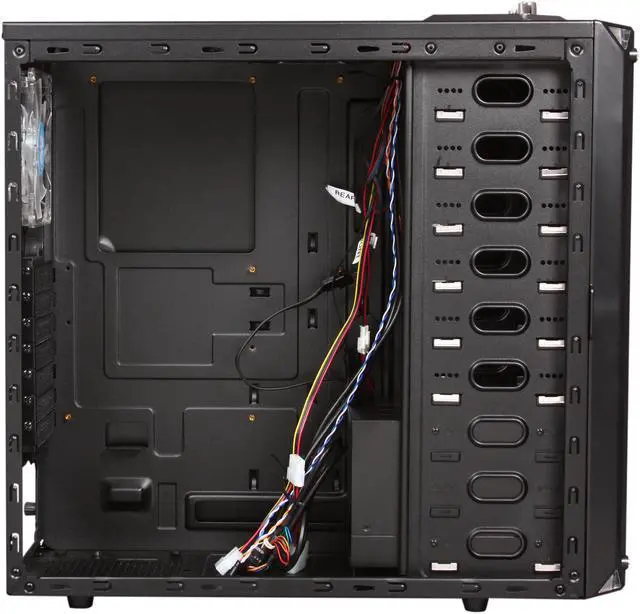Alt view image 7 of 10 - XCLIO Nighthawk Black Finish 0.6mm SECC ATX Mid Tower Computer Case