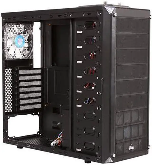 Alt view image 8 of 10 - XCLIO Nighthawk Black Finish 0.6mm SECC ATX Mid Tower Computer Case